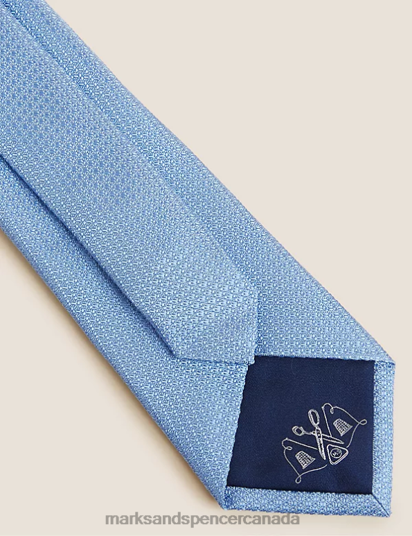 Marks and Spencer sale - Men Light Blue Accessories Marks & Spencer Textured Pure Silk Tie 20VTD6359