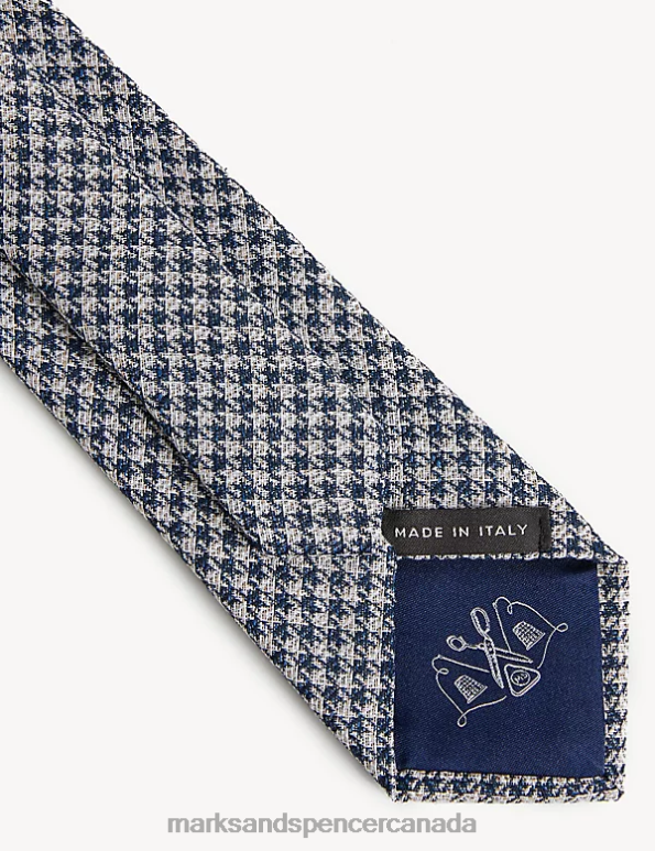 Marks and Spencer Canada - Men Navy Mix Accessories Marks & Spencer Micro Puppytooth Tie 20VTD6348