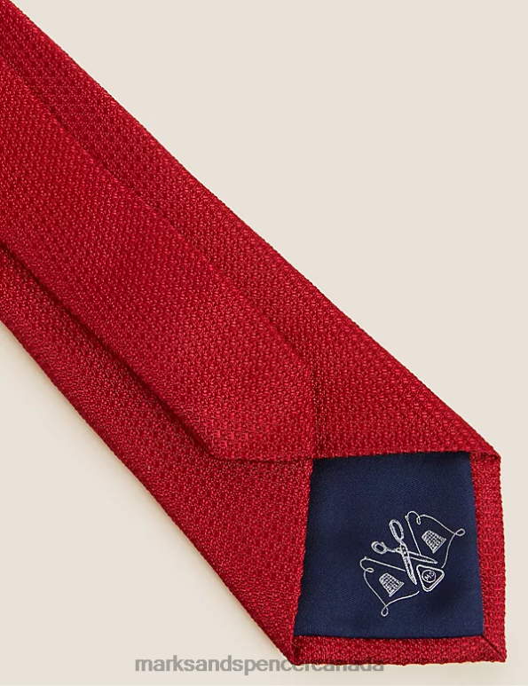 Marks and Spencer near me - Men Red Accessories Marks & Spencer Textured Pure Silk Tie 20VTD6358