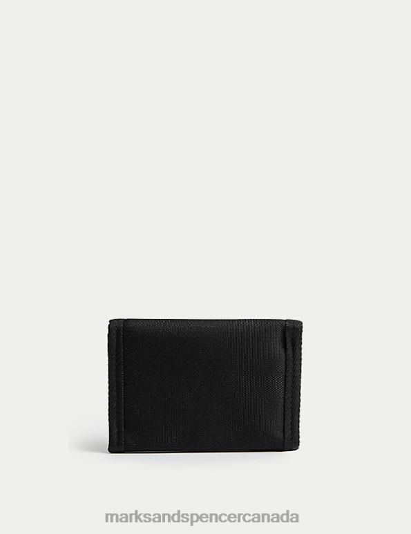 Marks and Spencer Canada - Men Black Accessories Marks & Spencer Recycled Polyester Pro-Tect Bi-fold Wallet 20VTD5269