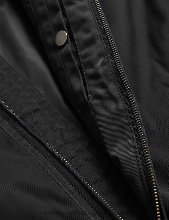Marks and Spencer sale - Men Black Clothing Marks & Spencer Biker Jacket with Stormwear 20VTD6613