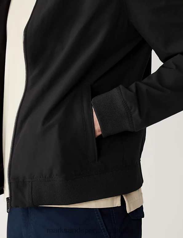 Men Black Clothing Marks & Spencer Bomber Jacket with Stormwear 20VTD6036 - Marks and Spencer online