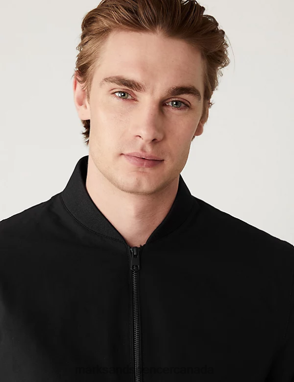 Men Black Clothing Marks & Spencer Bomber Jacket with Stormwear 20VTD6036 - Marks and Spencer online