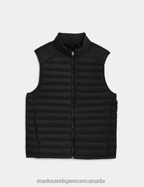 Men Black Clothing Marks & Spencer Feather and Down Gilet with Stormwear 20VTD6017 - Marks and Spencer Canada locations