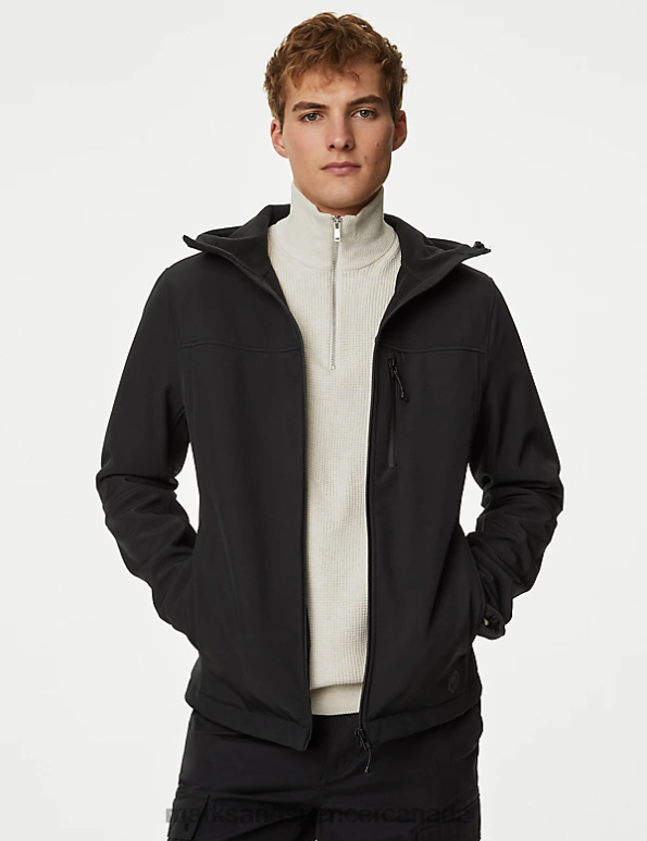 Men Black Clothing Marks & Spencer Fleece Lined Anorak with Stormwear 20VTD4739 - Marks and Spencer online