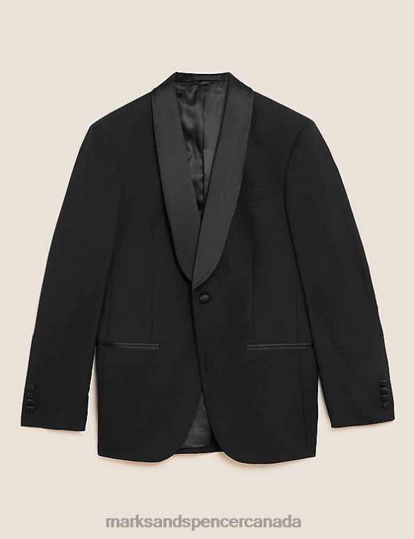 Marks and Spencer near me - Men Black Clothing Marks & Spencer Regular Fit Pure Wool Tuxedo Jacket 20VTD5280