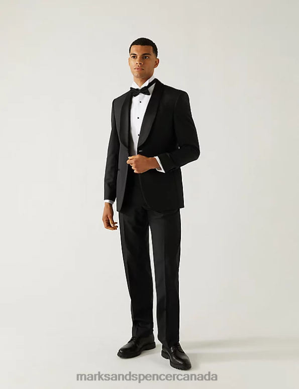 Marks and Spencer near me - Men Black Clothing Marks & Spencer Regular Fit Pure Wool Tuxedo Jacket 20VTD5280