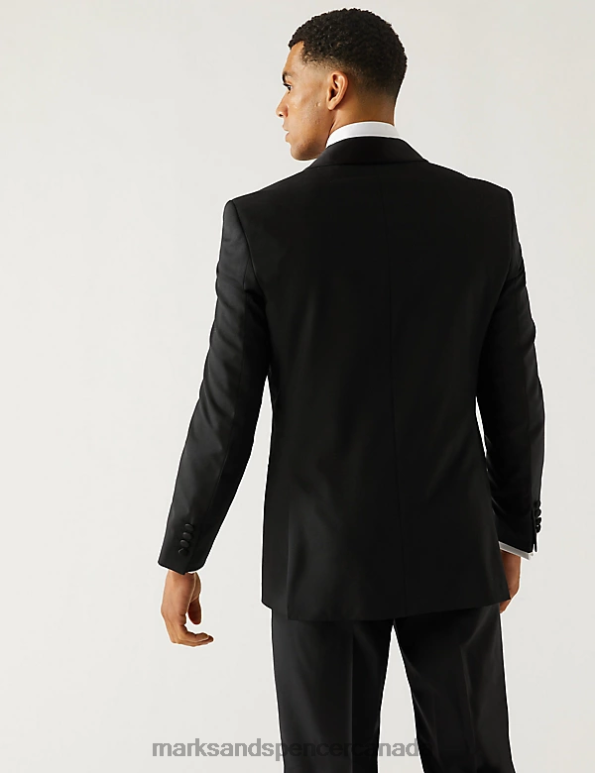 Marks and Spencer near me - Men Black Clothing Marks & Spencer Regular Fit Pure Wool Tuxedo Jacket 20VTD5280