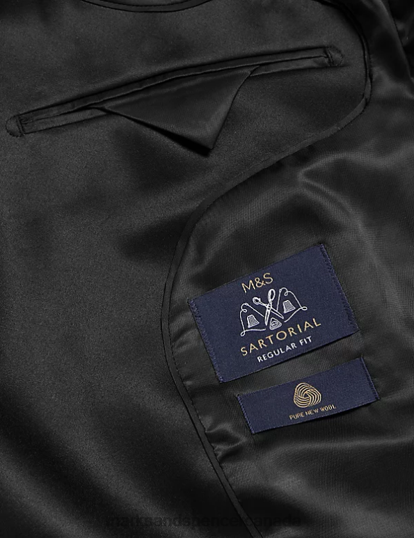 Marks and Spencer near me - Men Black Clothing Marks & Spencer Regular Fit Pure Wool Tuxedo Jacket 20VTD5280