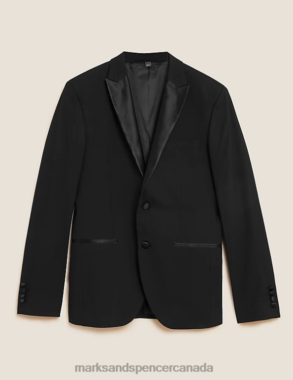 Men Black Clothing Marks & Spencer Skinny Fit Tuxedo Jacket 20VTD6292 - Marks and Spencer outlet