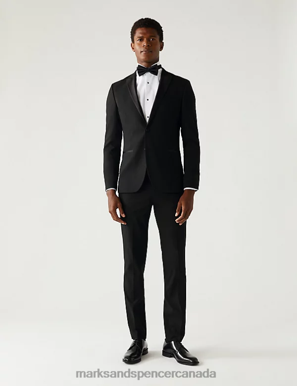 Men Black Clothing Marks & Spencer Skinny Fit Tuxedo Jacket 20VTD6292 - Marks and Spencer outlet