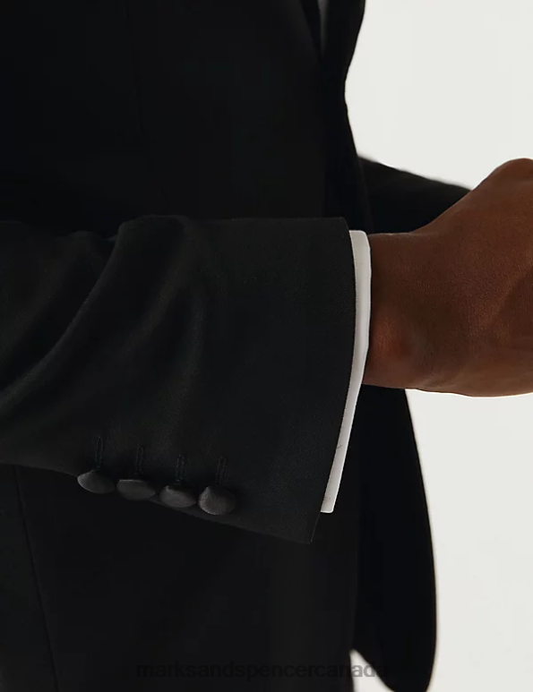 Men Black Clothing Marks & Spencer Skinny Fit Tuxedo Jacket 20VTD6292 - Marks and Spencer outlet