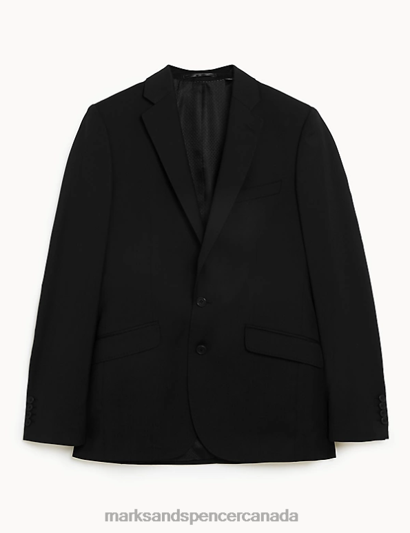 Marks and Spencer Canada - Men Black Clothing Marks & Spencer Slim Fit Pure Wool Twill Jacket 20VTD6544