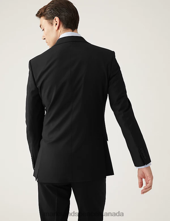 Men Black Clothing Marks & Spencer Slim Fit Stretch Suit Jacket 20VTD5415 - Marks and Spencer outlet