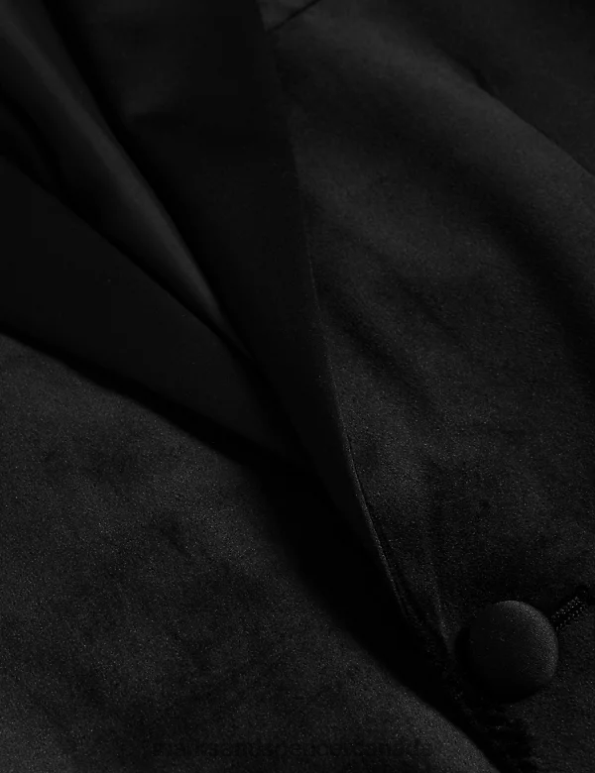 Men Black Clothing Marks & Spencer Slim Fit Velvet Peak Lapel Jacket 20VTD6977 - Marks and Spencer online