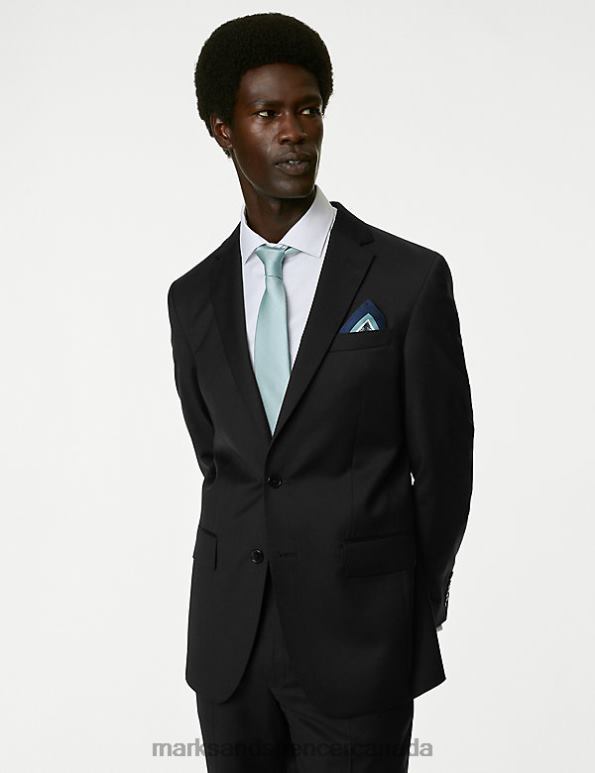 Marks and Spencer sale - Men Black Clothing Marks & Spencer Tailored Fit Pure Wool Twill Suit Jacket 20VTD5756