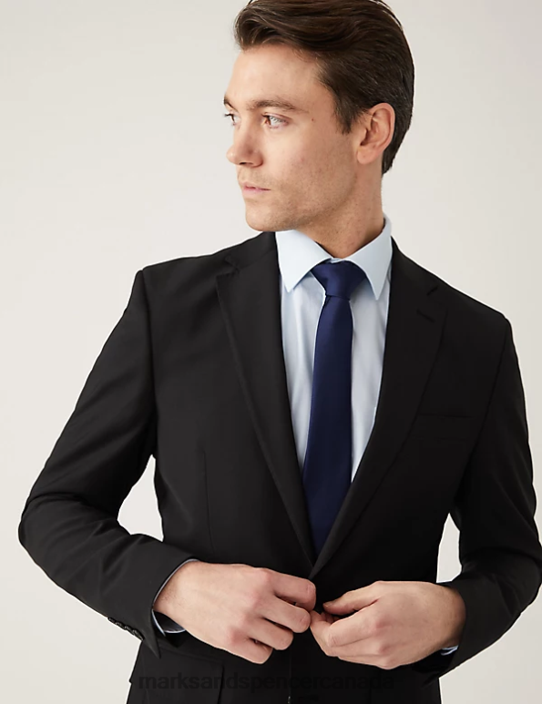 Men Black Clothing Marks & Spencer The Ultimate Slim Fit Wool Blend Suit Jacket 20VTD5793 - Marks and Spencer outlet