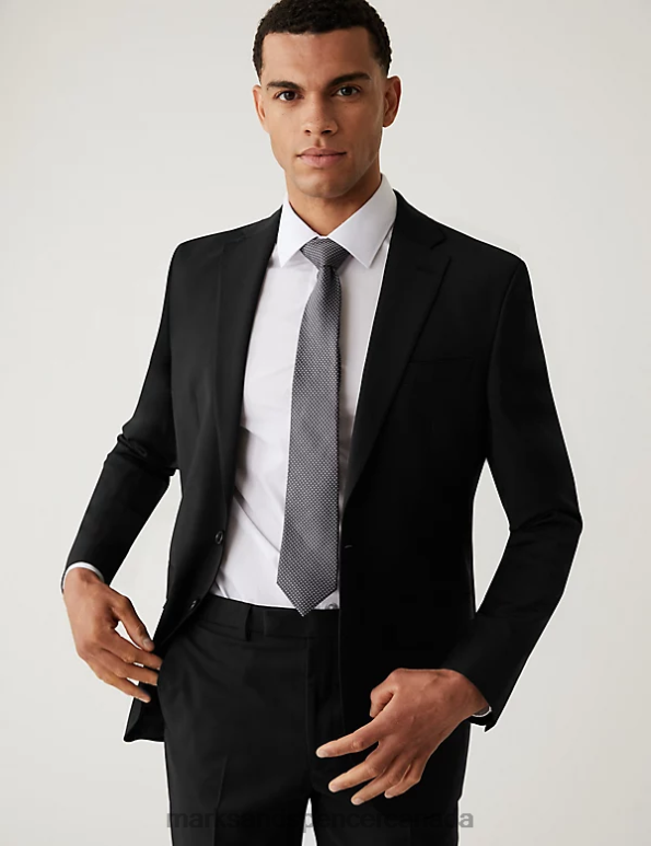 Men Black Clothing Marks & Spencer The Ultimate Tailored Fit Suit Jacket 20VTD4870 - Marks and Spencer online