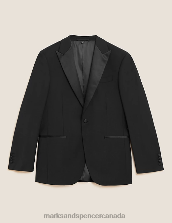 Men Black Clothing Marks & Spencer The Ultimate Tailored Fit Tuxedo Jacket 20VTD6934 - Marks and Spencer online