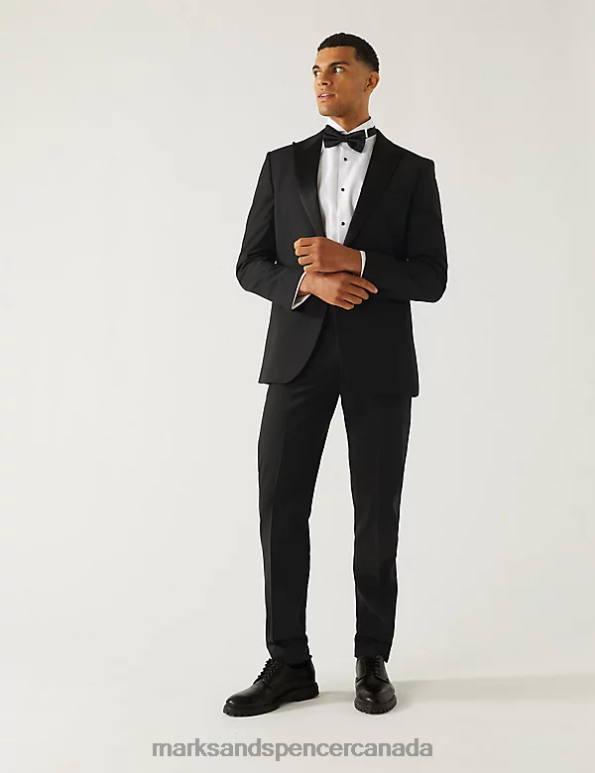 Men Black Clothing Marks & Spencer The Ultimate Tailored Fit Tuxedo Jacket 20VTD6934 - Marks and Spencer online