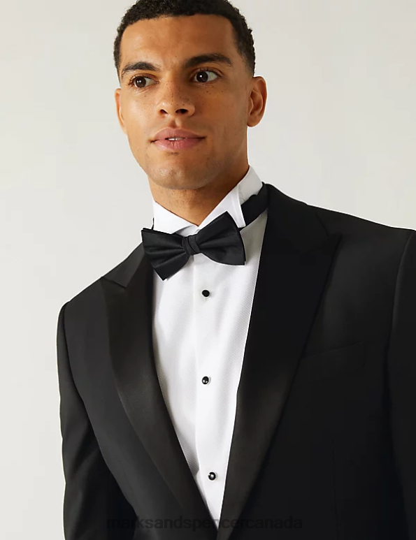 Men Black Clothing Marks & Spencer The Ultimate Tailored Fit Tuxedo Jacket 20VTD6934 - Marks and Spencer online