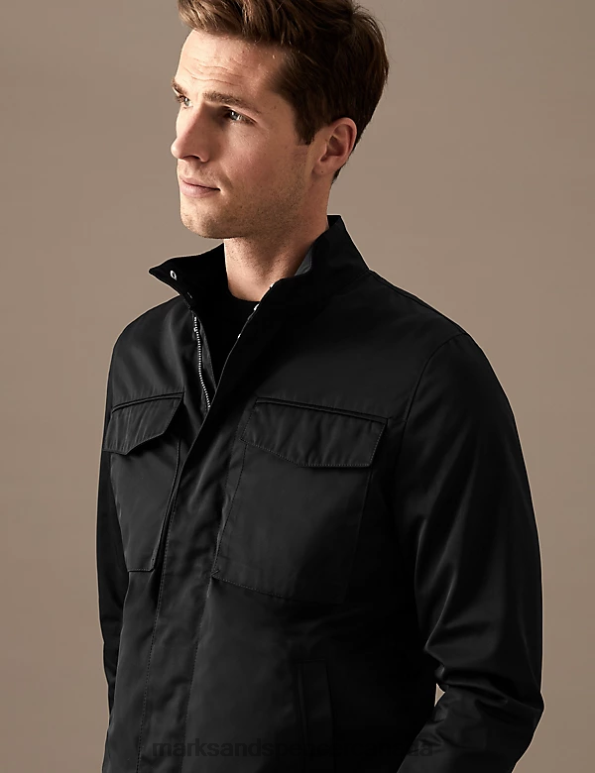 Marks and Spencer near me - Men Black Clothing Marks & Spencer Utility Mac with Stormwear 20VTD6381