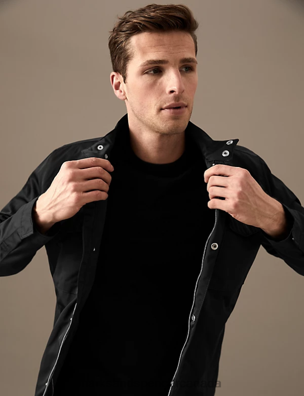 Marks and Spencer near me - Men Black Clothing Marks & Spencer Utility Mac with Stormwear 20VTD6381