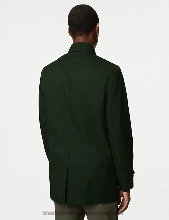 Men Bottle Green Clothing Marks & Spencer Cotton Blend Mac with Stormwear 20VTD5445 - Marks and Spencer online