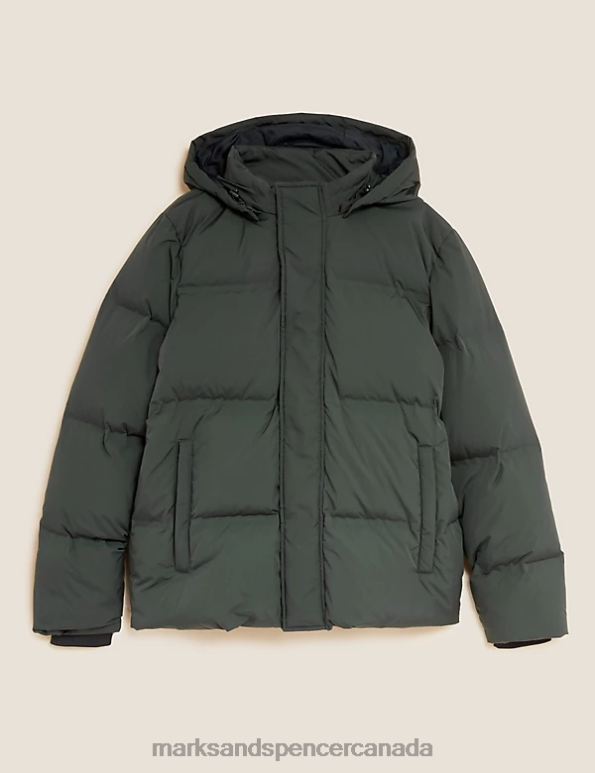 Marks and Spencer Canada - Men Bottle Green Clothing Marks & Spencer Feather and Down Puffer Jacket 20VTD7105
