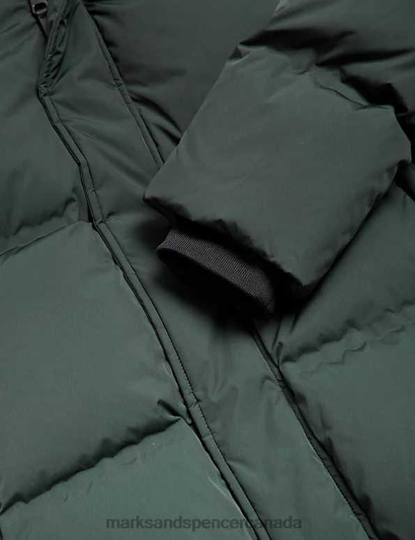 Marks and Spencer Canada - Men Bottle Green Clothing Marks & Spencer Feather and Down Puffer Jacket 20VTD7105