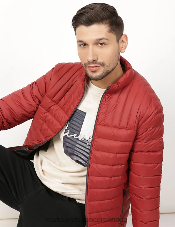 Men Brick Clothing Marks & Spencer Feather and Down Puffer Jacket 20VTD7474 - Marks and Spencer outlet