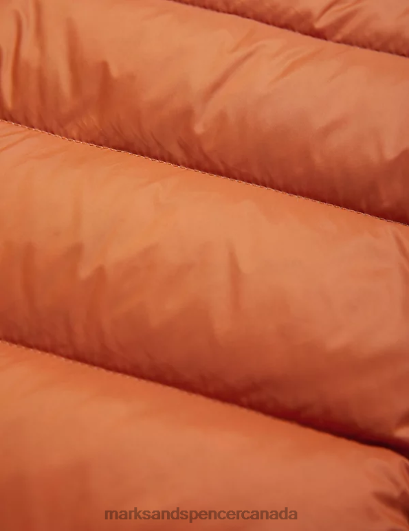 Men Bright Orange Clothing Marks & Spencer Feather and Down Gilet 20VTD6953 - Marks and Spencer outlet