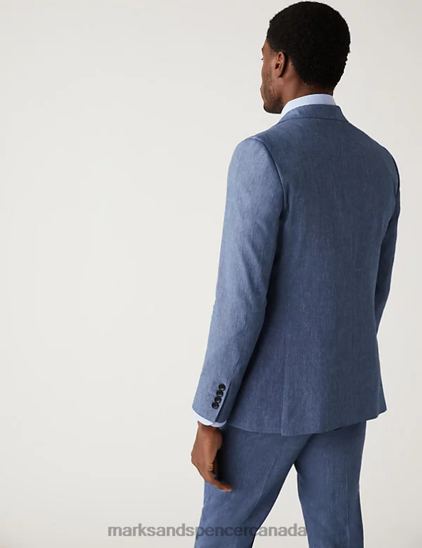 Marks and Spencer sale - Men Chambray Clothing Marks & Spencer Tailored Fit Italian Linen Miracle Suit Jacket 20VTD5494