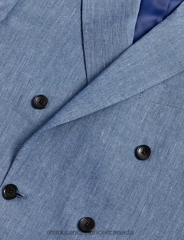 Marks and Spencer sale - Men Chambray Clothing Marks & Spencer Tailored Fit Italian Linen Miracle Suit Jacket 20VTD5494