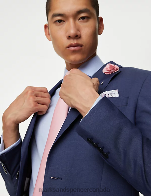 Men Chambray Clothing Marks & Spencer Tailored Fit Pure Wool Twill Suit Jacket 20VTD5365 - Marks and Spencer Canada locations