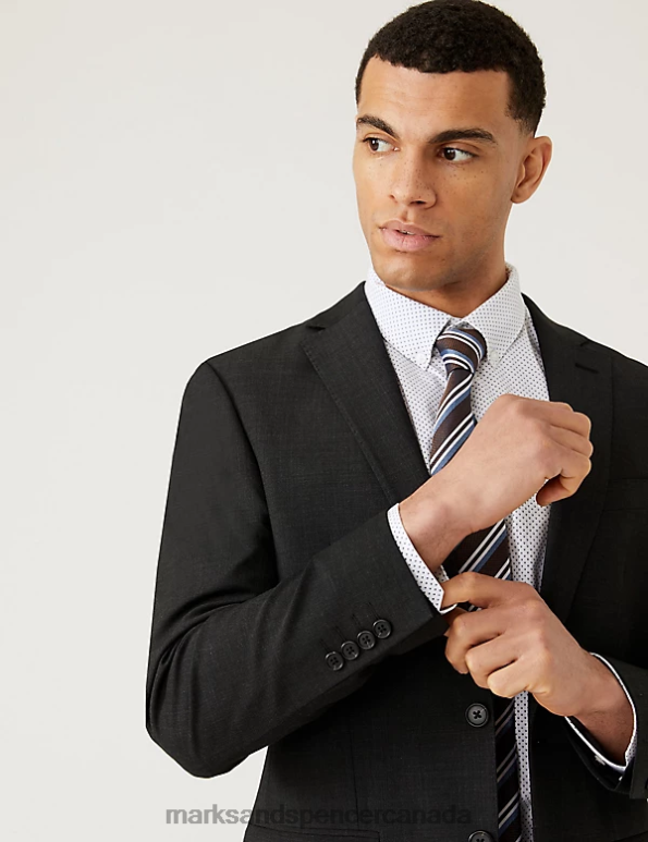 Marks and Spencer sale - Men Charcoal Clothing Marks & Spencer The Ultimate Tailored Fit Suit Jacket 20VTD5195