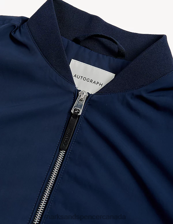 Marks and Spencer sale - Men Dark Navy Clothing Marks & Spencer Bomber Jacket with Stormwear 20VTD6965
