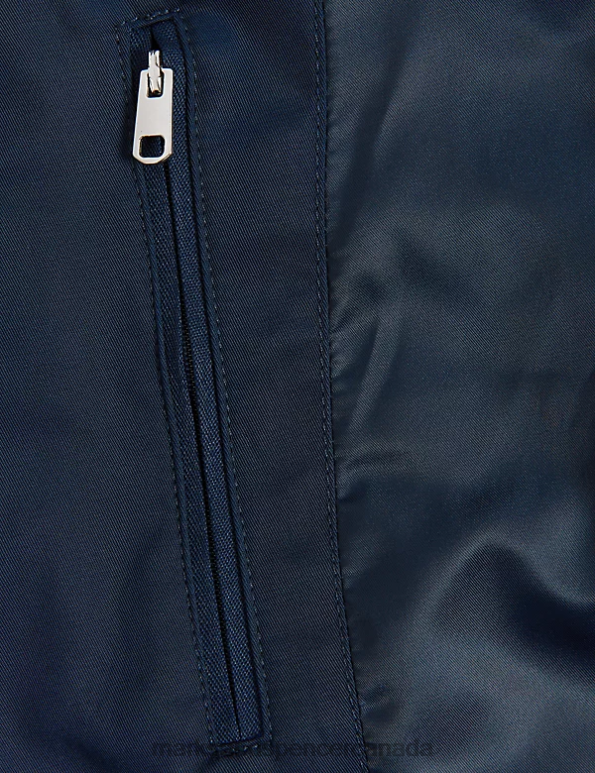 Marks and Spencer near me - Men Dark Navy Clothing Marks & Spencer Cotton Blend Utility Jacket with Stormwear 20VTD5490