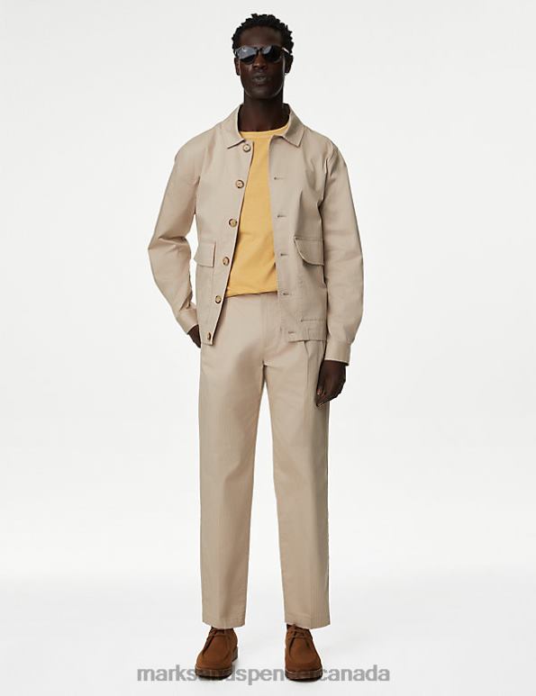Marks and Spencer near me - Men Ecru Clothing Marks & Spencer The Wilton Harrington Jacket 20VTD5079