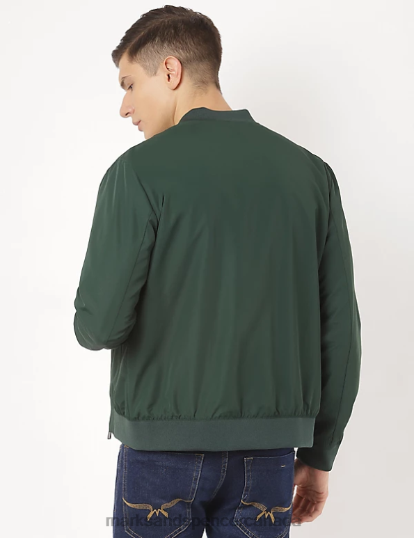 Men Green Clothing Marks & Spencer Summer Bomber Jacket With Stormwear 20VTD7097 - Marks and Spencer outlet