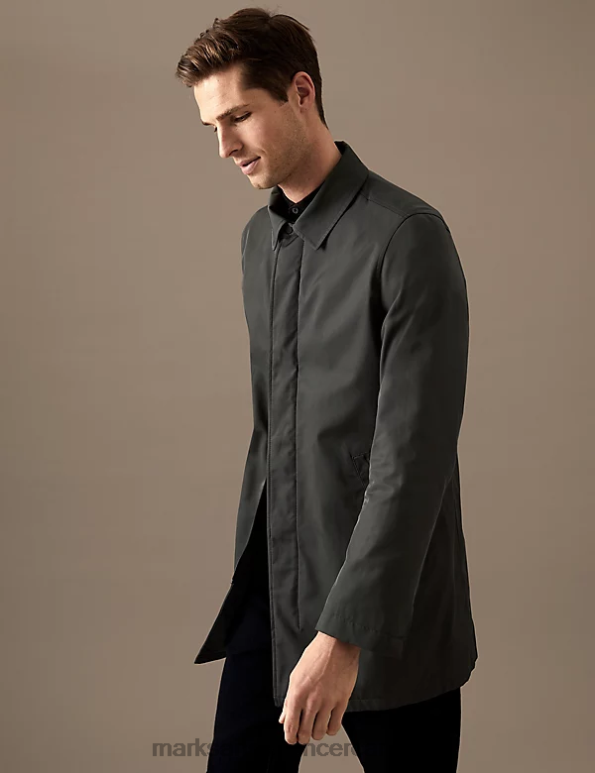 Men Grey Clothing Marks & Spencer Technical Mac with Stormwear 20VTD5519 - Marks and Spencer outlet