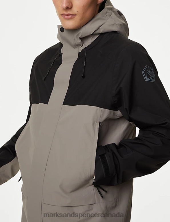 Marks and Spencer near me - Men Grey Mix Clothing Marks & Spencer Waterproof Hooded Anorak 20VTD6112
