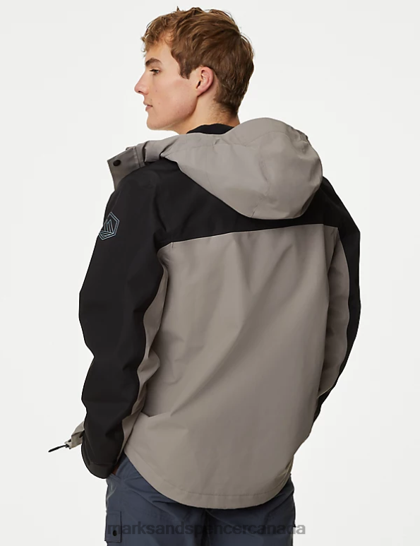 Marks and Spencer near me - Men Grey Mix Clothing Marks & Spencer Waterproof Hooded Anorak 20VTD6112