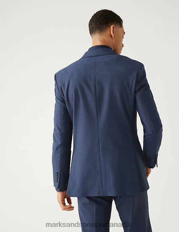 Men Indigo Clothing Marks & Spencer Regular Fit Sharkskin Suit Jacket 20VTD7138 - Marks and Spencer online