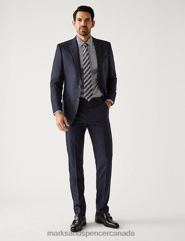 Marks and Spencer sale - Men Indigo Clothing Marks & Spencer Tailored Fit Pure Wool Suit Jacket 20VTD6521