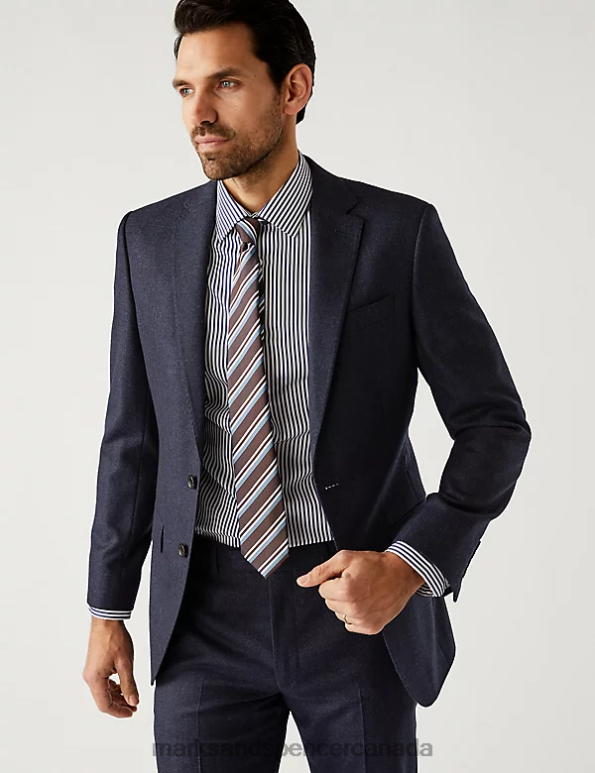 Marks and Spencer sale - Men Indigo Clothing Marks & Spencer Tailored Fit Pure Wool Suit Jacket 20VTD6521