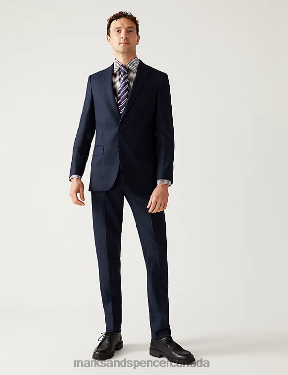 Marks and Spencer sale - Men Indigo Clothing Marks & Spencer Tailored Fit Pure Wool Suit Jacket 20VTD6521