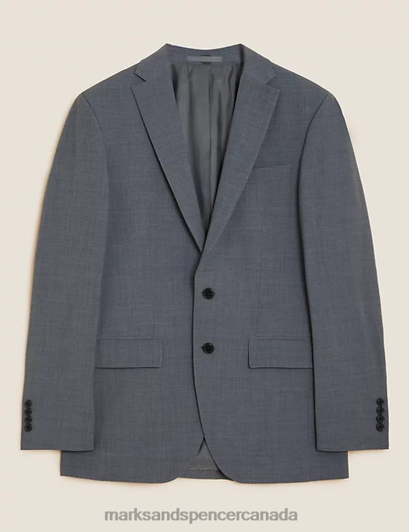 Marks and Spencer Canada - Men Light Grey Clothing Marks & Spencer The Ultimate Tailored Fit Suit Jacket 20VTD5617