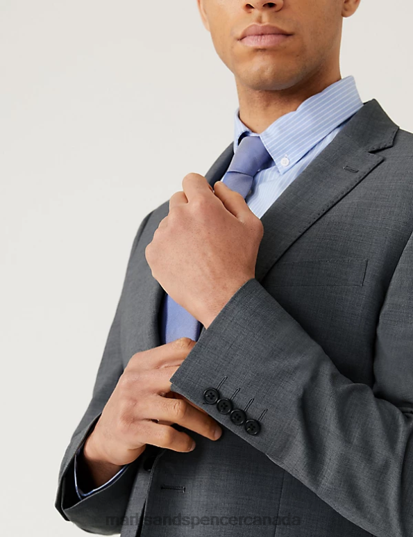Marks and Spencer Canada - Men Light Grey Clothing Marks & Spencer The Ultimate Tailored Fit Suit Jacket 20VTD5617