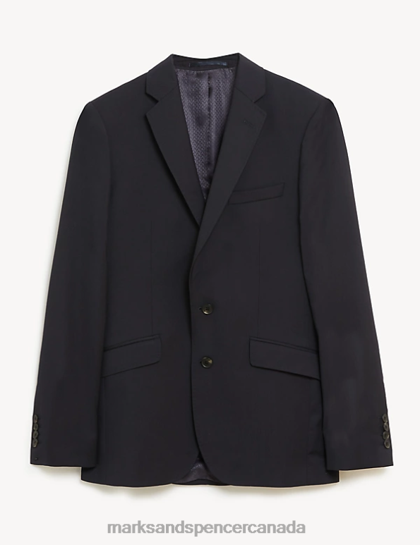 Men Medium Navy Clothing Marks & Spencer Slim Fit Super 100s Pure Wool Jacket 20VTD6437 - Marks and Spencer online